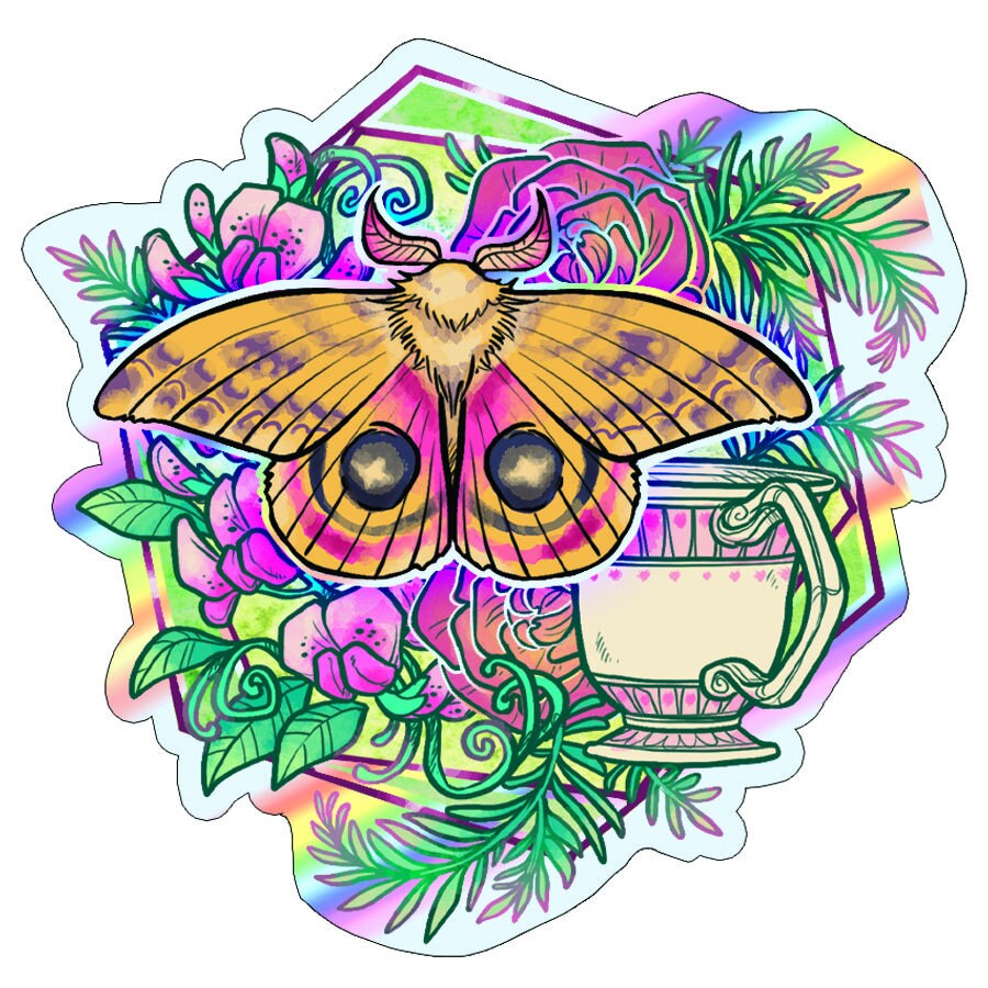 Holo Moth Stickers