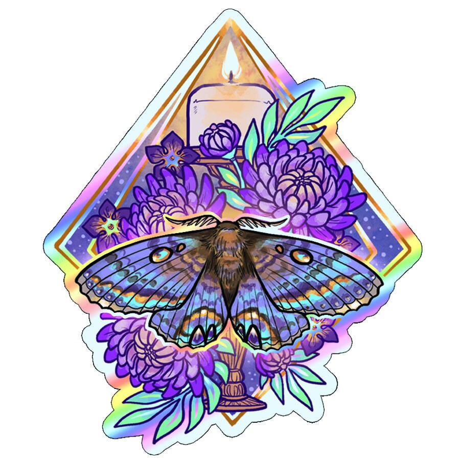 Holo Moth Stickers